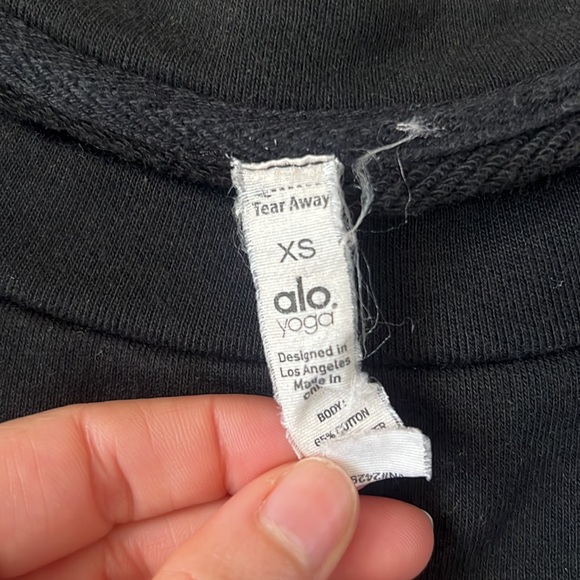 Alo Yoga Suspension Lace-up Cropped Pullover Black Sweater Size XS - Picture 4 of 4